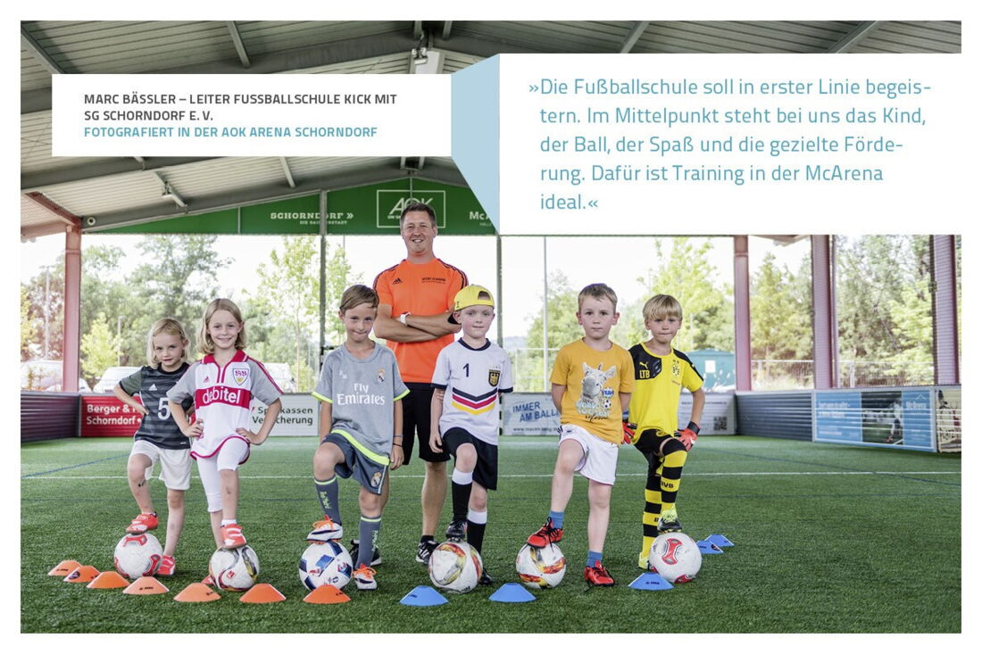Die Fußballschule Kick Mit aus Schorndorf hat ein postives Feedback zur McArena Freilufthalle