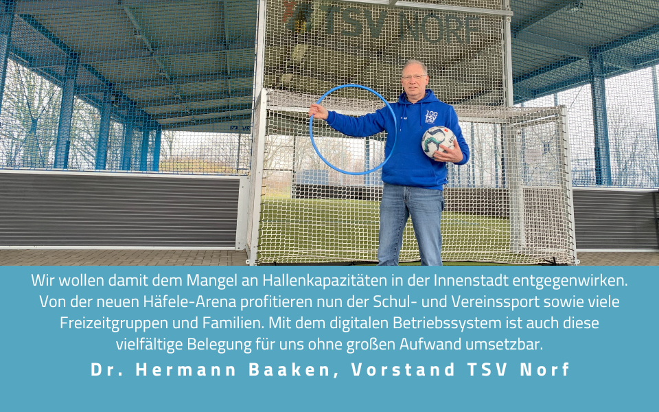 Bild und Statement von Baaken dem Vorstand des TSV Norf