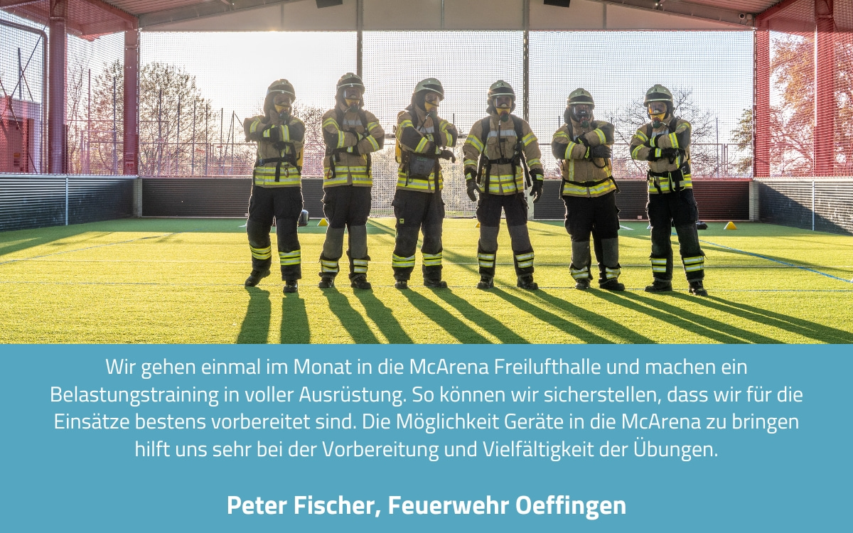 Feuerwehr Oeffingen beim Betriebssport in McArena